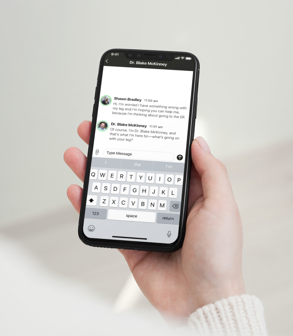 phone telehealth chat example