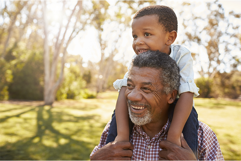 Grandfather and son