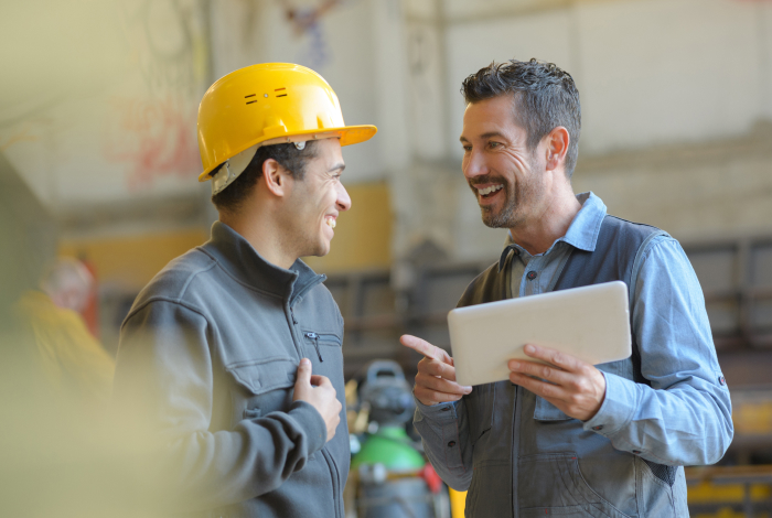 happy warehouse workers